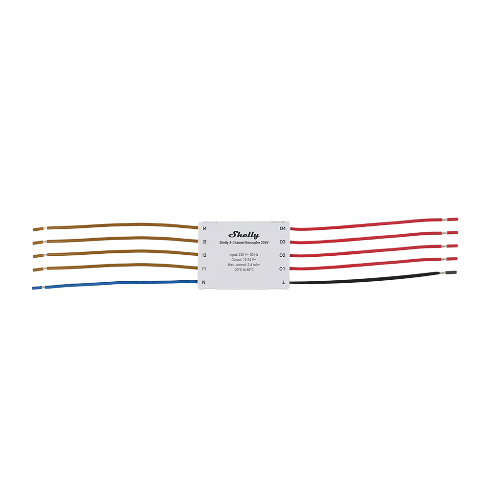 Shelly 4-Channel Decoupler 230V Shelly 4-Channel Decoupler 230V