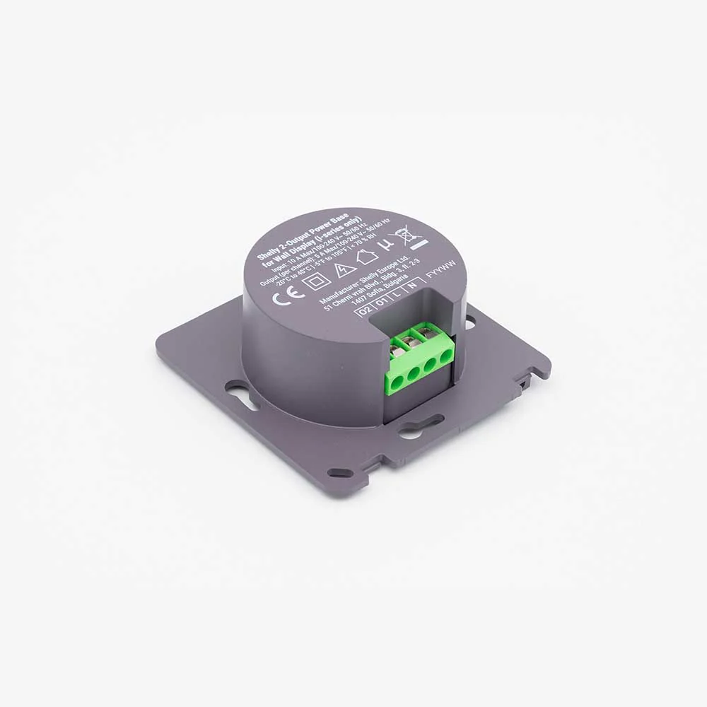 Shelly 2-Output Power Base for Wall Display Shelly 2-Output Power Base for Wall Display