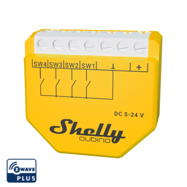 Shelly Qubino Wave i4 DC – Controlador 4 Canais de Entrada – Z-Wave